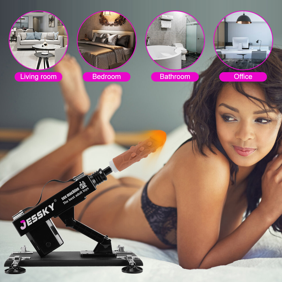 Neue Automatische Sexmaschine Mit 7 Dildos, Männliche Masturbation
