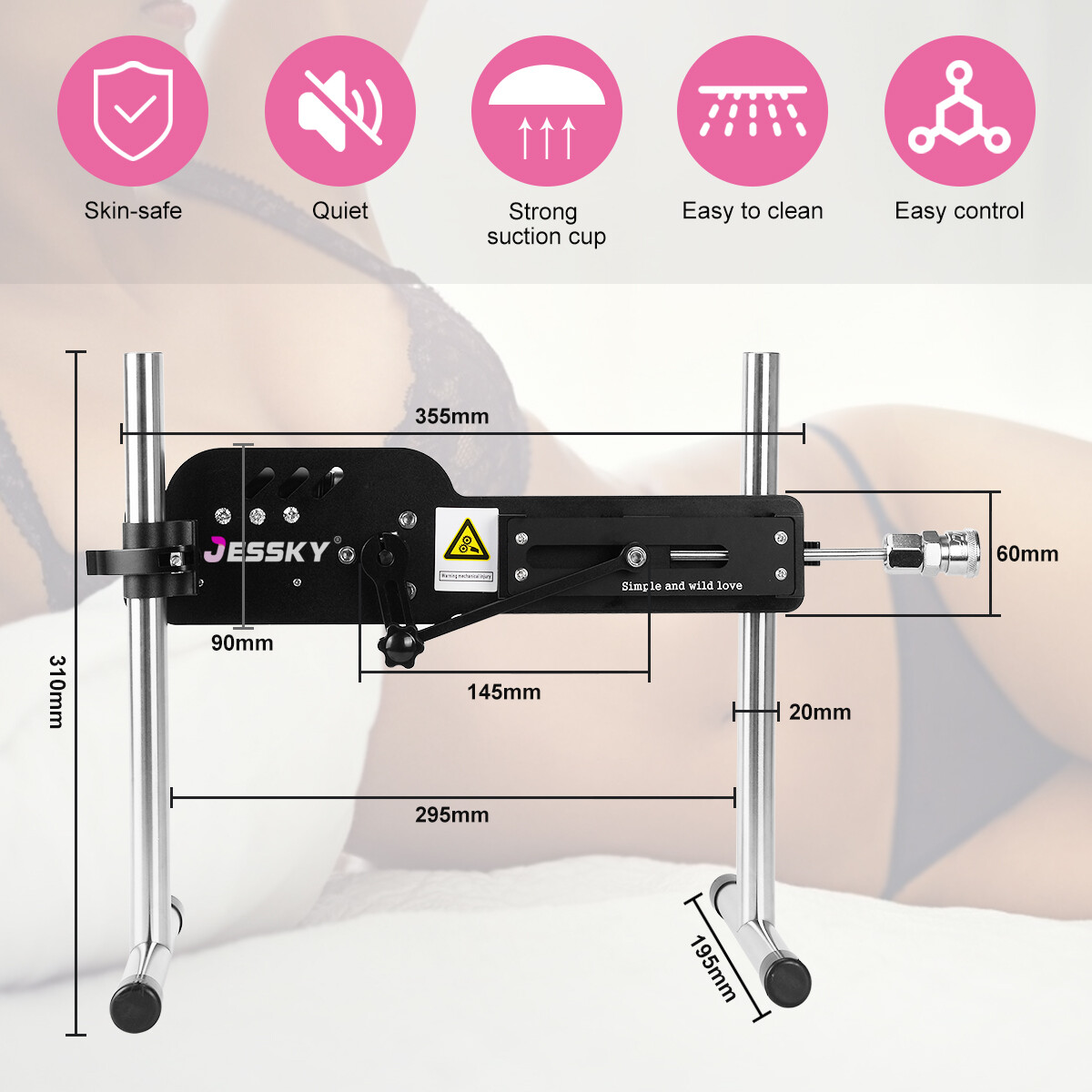 Premium Sexmachine, Erwachsene Sexspielzeuge Mit 5 Aufsätzen Und Schnellanschluss Für Automatisches Stoß- Und Fickvergnügen Für Frauen Und Männer